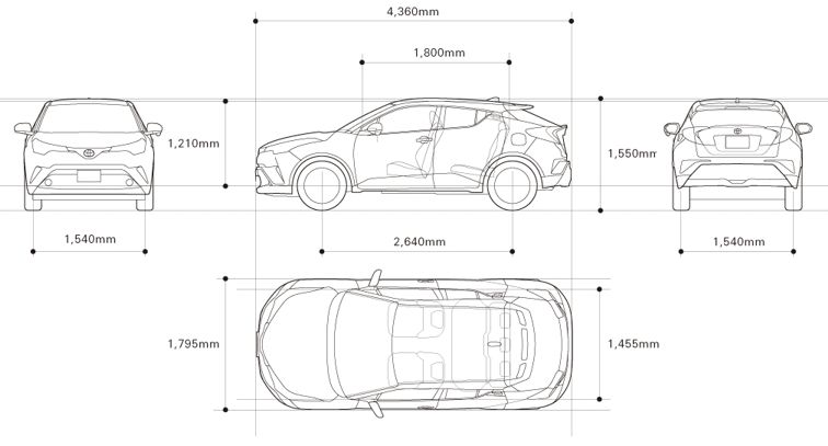 Габаритные размеры Toyota C-HR